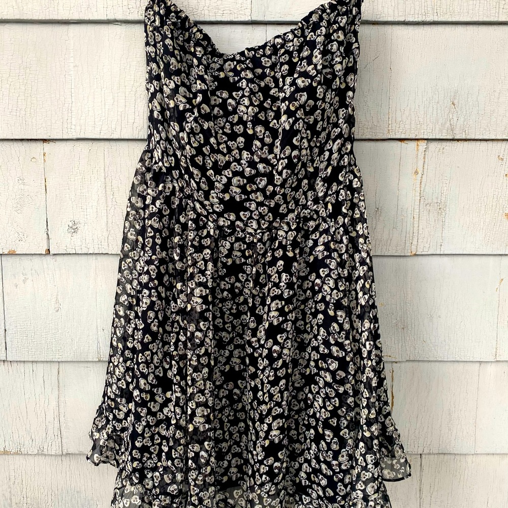 TRIPP NYC Chiffon Skull Strapless Dress